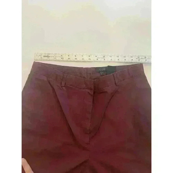COS Burgundy Solid Color Flat Front Chinos Pants Size EUR 42 - Picture 6 of 6